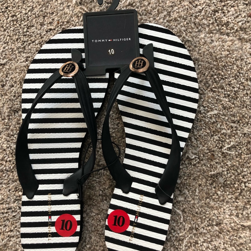 Striped Tommy Hilfiger Flip Flops
